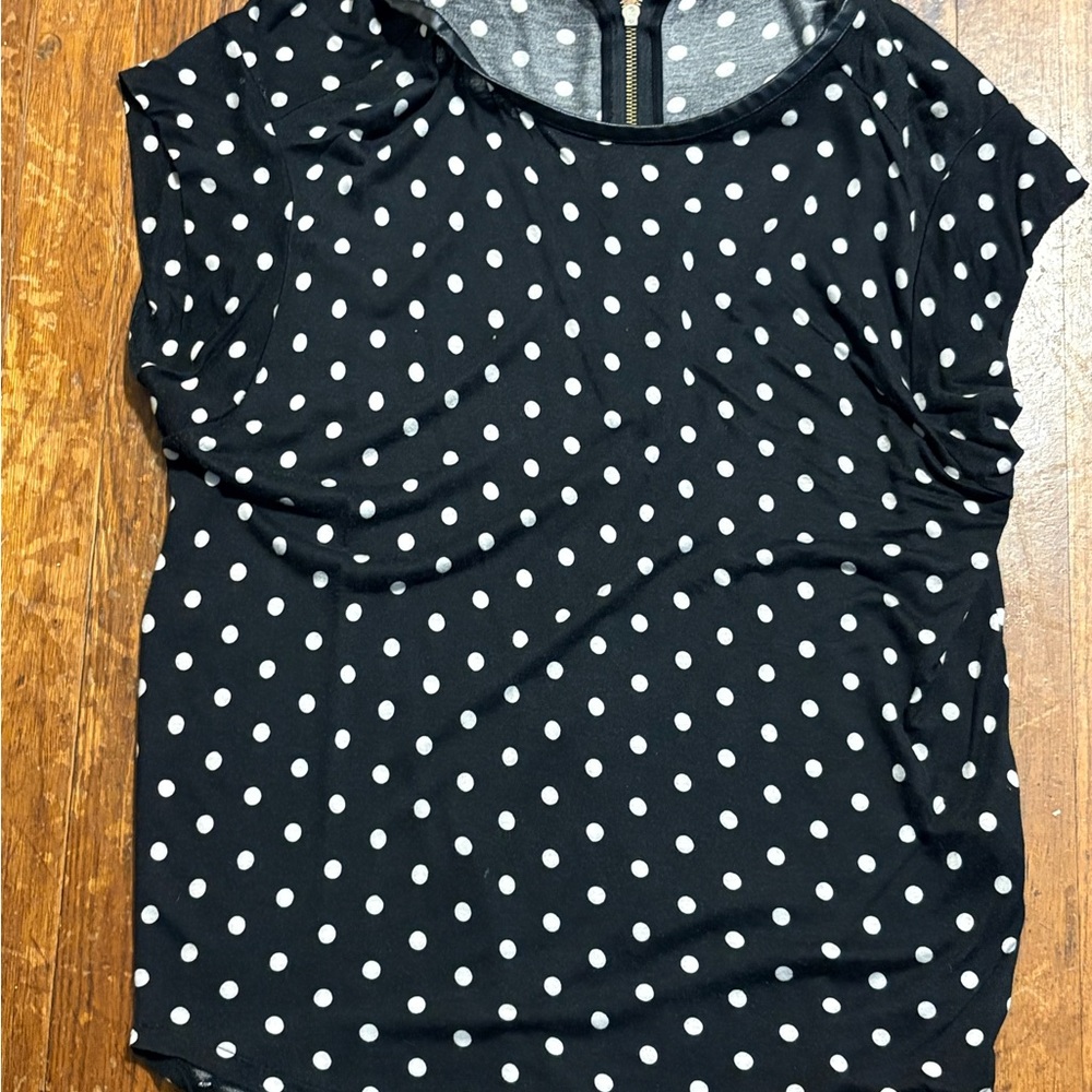 Zara Black and White Polka Dot Blouse